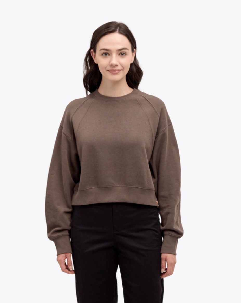 Tentree W Bluffs Cropped Crew - Ashwood