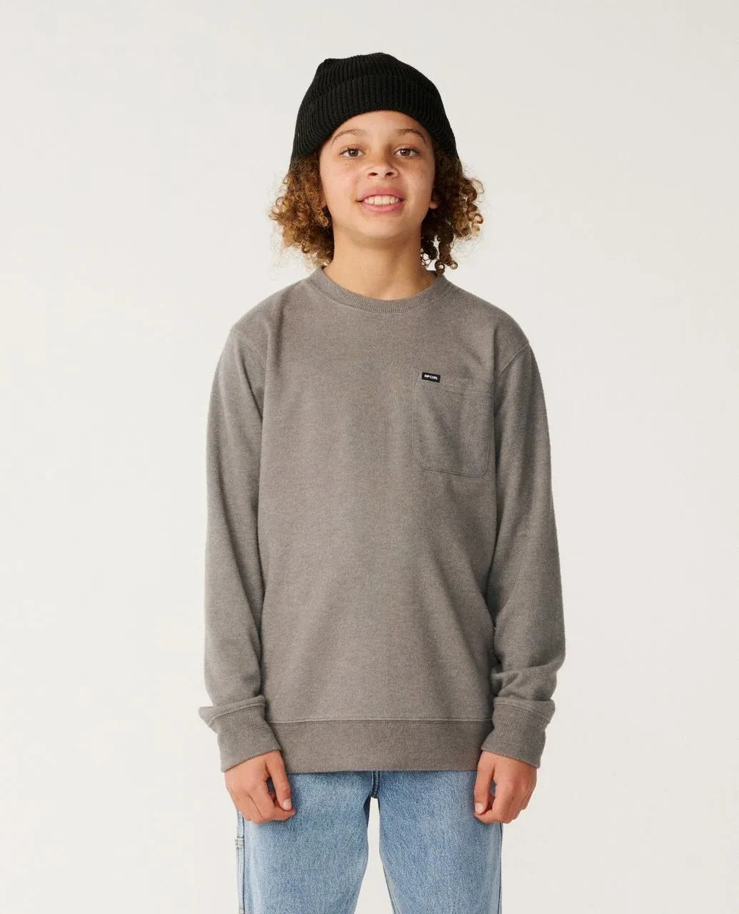 Rip Curl Boys Grid Crew - Grey Marle