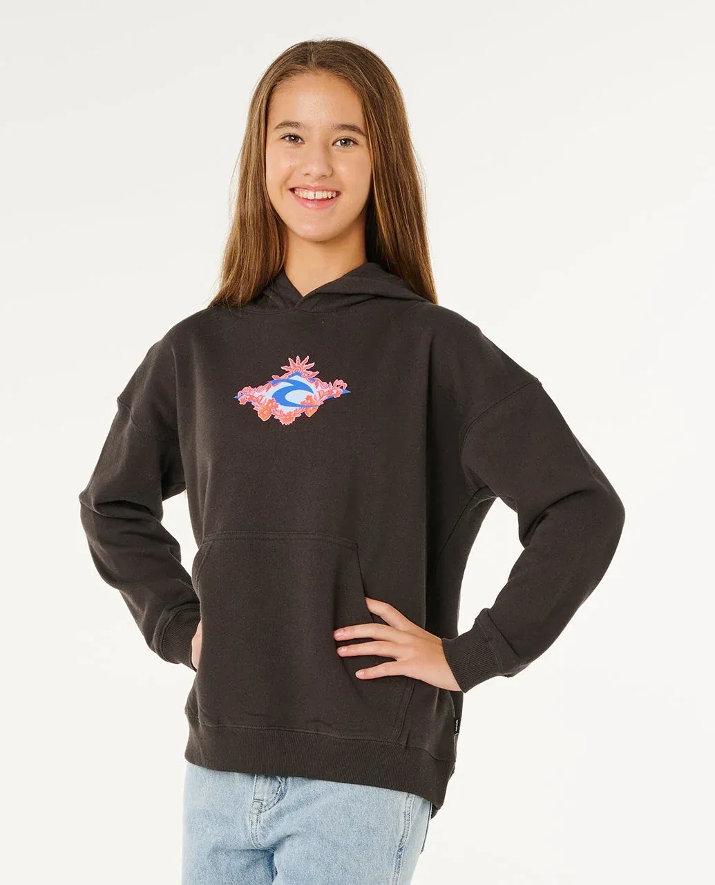 Rip Curl Girl Sunshine Squad Hood - Washed Black