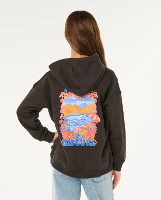 Rip Curl Girl Sunshine Squad Hood - Washed Black