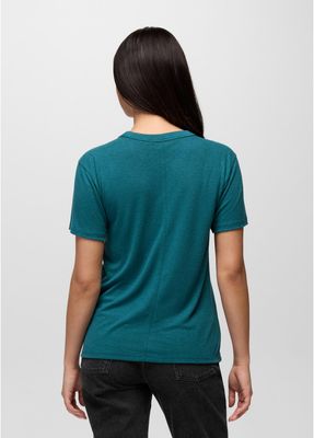 Prana Women Cozy Up SS Crew Tee - Blue Coral