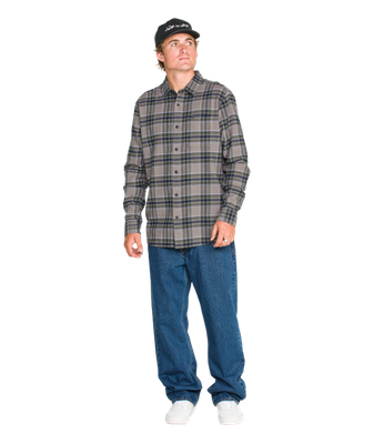 Volcom Men's Caden Plaid LS - PEW