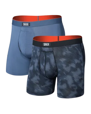 SAXX Multi-Sport Mesh Boxer 2pk- Smoke/Indigo