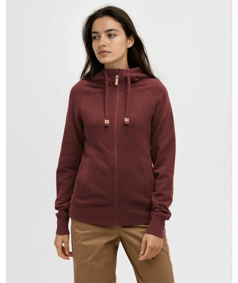 Tentree W Elm Zip Hoodie - Red Chestnut