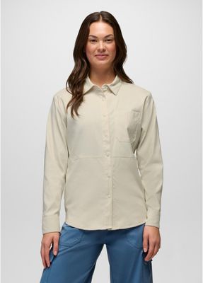 Prana Women Stretch Zion LS Button Up - Beach Pebble