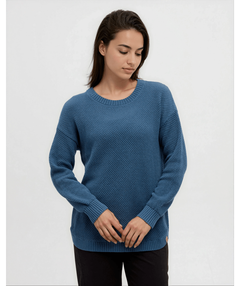 Tentree W Broughton Sweater - Blue Horiz