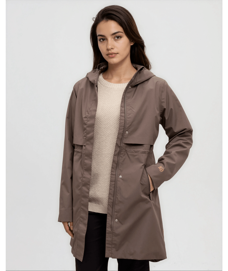 Tentree W Nimbus Long Rain Jacket - Ashwood
