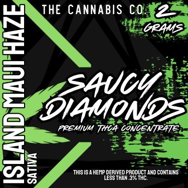 Cannabis Co Concentrates, Type: Saucy Diamonds, Strain: Island Maui