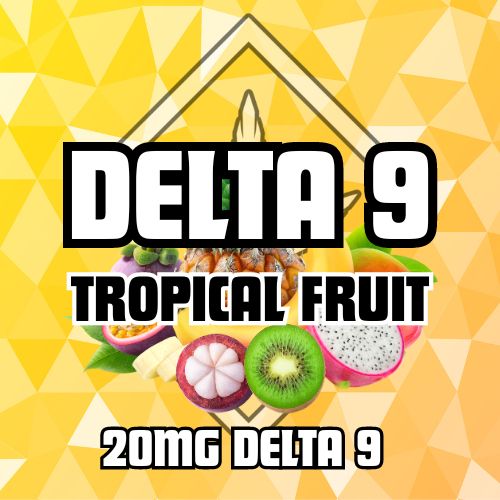 Delta 9 20mg Gummies, Flavor: Tropical Fruit, Size: 25ct