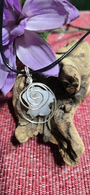 Raw Pink Chalcedony Necklace Wire Wrapped