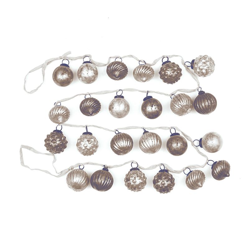 XM1420 Mercury Glass Garland Silver and Gold