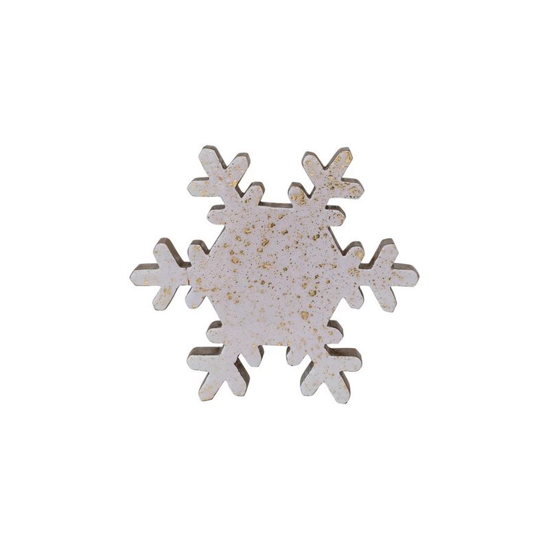 XS4540 Mango Wood Snowflake with Gold Foil