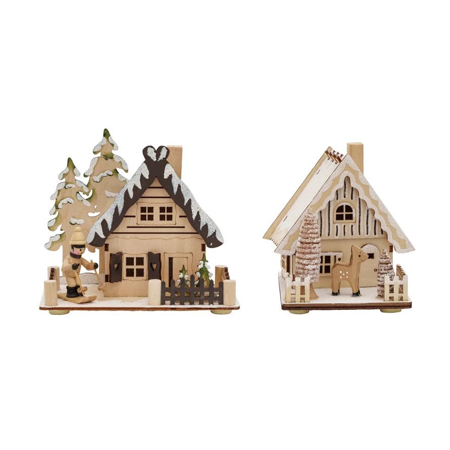 XS6366A Laser Cut Wood House with LED Light