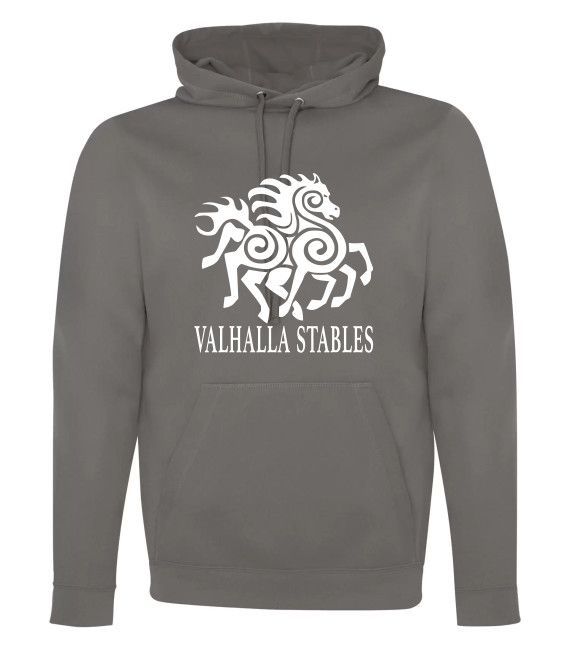 VALHALLA FLEECE HOODED ADULT SWEATSHIRT WHITE LOGO