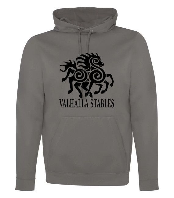VALHALLA FLEECE HOODED ADULT SWEATSHIRT BLACK LOGO