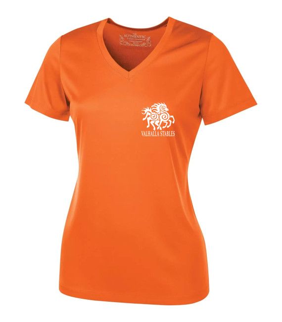 VALHALLA L3520 ATC PRO TEAM SHORT SLEEVE V-NECK LADIES&#39; TEE WHITE LOGO