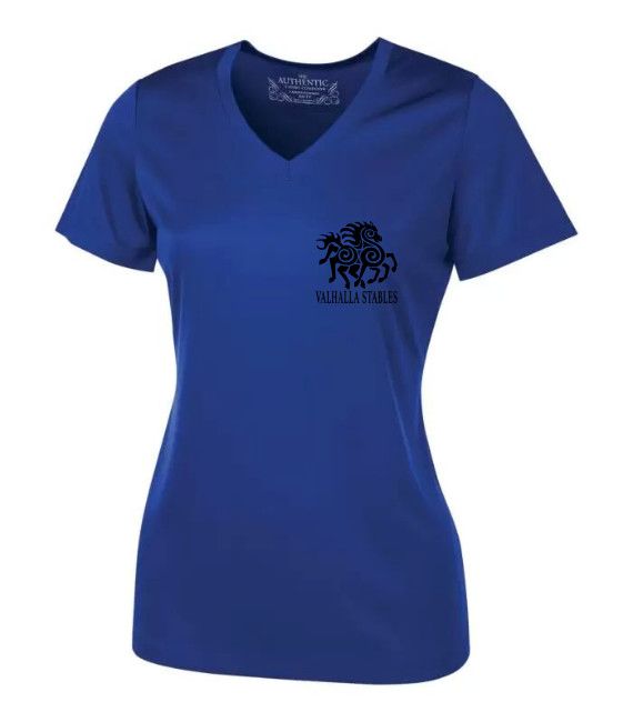VALHALLA L3520 ATC PRO TEAM SHORT SLEEVE V-NECK LADIES&#39; TEE BLACK LOGO