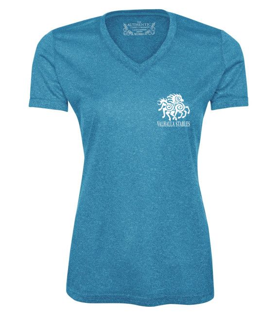 VALHALLA L3517 ATC PRO TEAM HEATHER PROFORMANCE V-NECK WHITE LOGO
