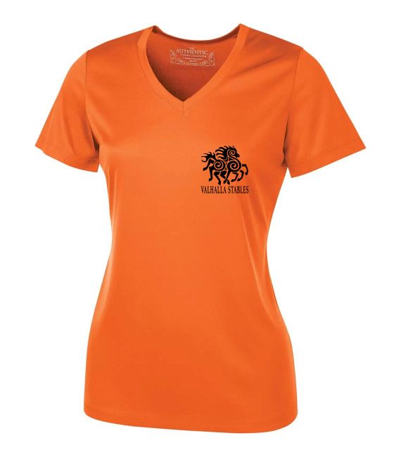 VALHALLA L3520 ATC PRO TEAM SHORT SLEEVE V-NECK LADIES&#39; TEE BLACK LOGO