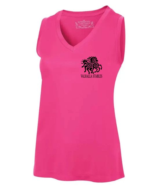 VALHALLA L3527 ATC PRO TEAM SLEEVELESS V-NECK LADIES&#39; TEE BLACK LOGO