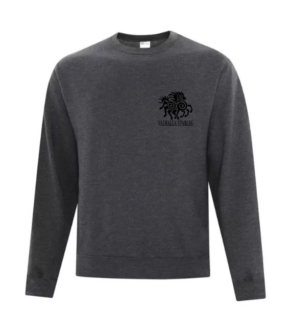 VALHALLA ATCF2400 ATC EVERYDAY FLEEVE CREWNECK SWEATSHIRT BLACK LOGO