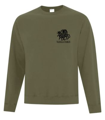 VALHALLA ATCF2400 ATC EVERYDAY FLEEVE CREWNECK SWEATSHIRT BLACK LOGO