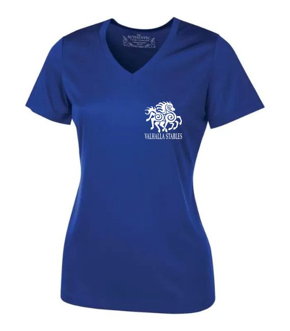 VALHALLA L3520 ATC PRO TEAM SHORT SLEEVE V-NECK LADIES&#39; TEE WHITE LOGO