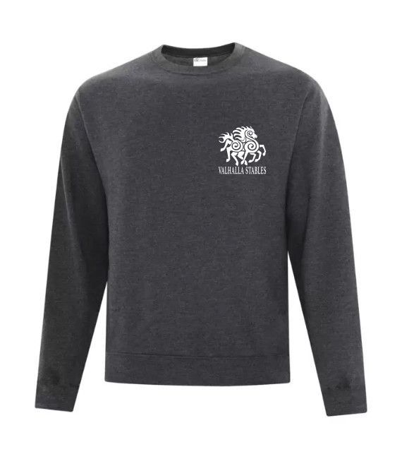 VALHALLA ATCF2400 ATC EVERYDAY FLEEVE CREWNECK SWEATSHIRT WHITE LOGO