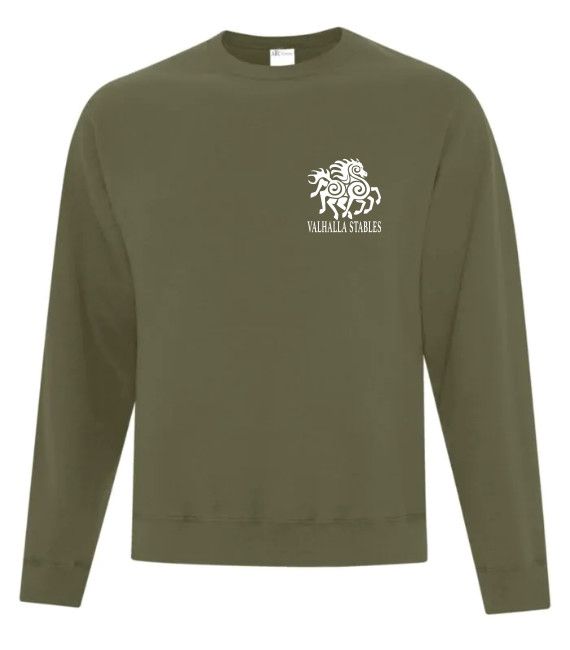 VALHALLA ATCF2400 ATC EVERYDAY FLEEVE CREWNECK SWEATSHIRT WHITE LOGO