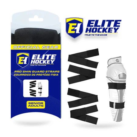 ELITE PRO SHIN GUARD STRAPS SENIOR BLACK