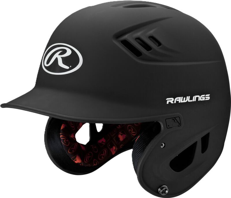 RAWLINGS R16 VELO MATTE BATTING HELMET BLACK SENIOR