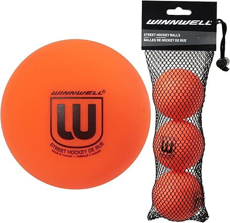 STREET HOCKEY BALL 65MM 50G MEDIUM ORANGE 3-PACK