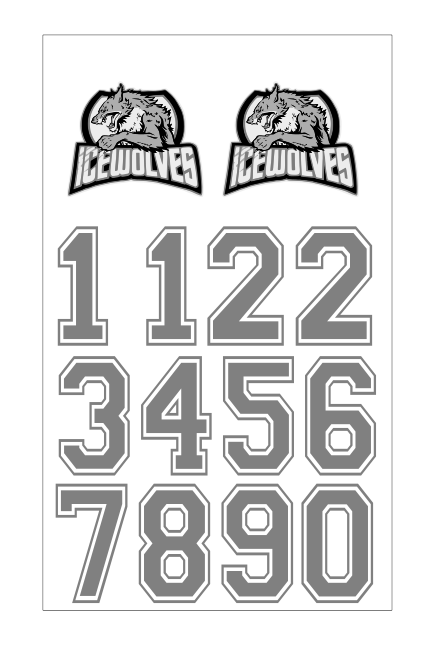 ICE WOLVES HELMET STICKERS