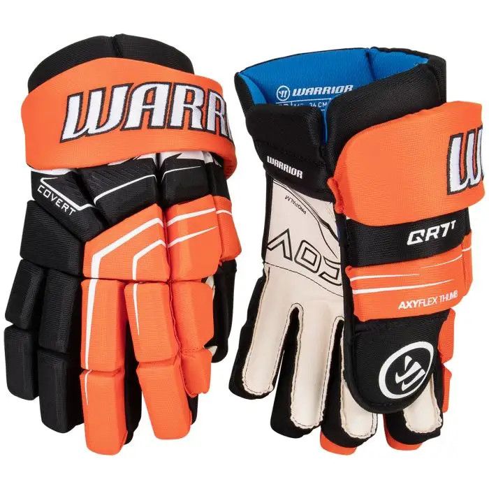 WARRIOR COVERT QR7 TEAM SENIOR HOCKEY GLOVES BLACK/ORANGE 14"