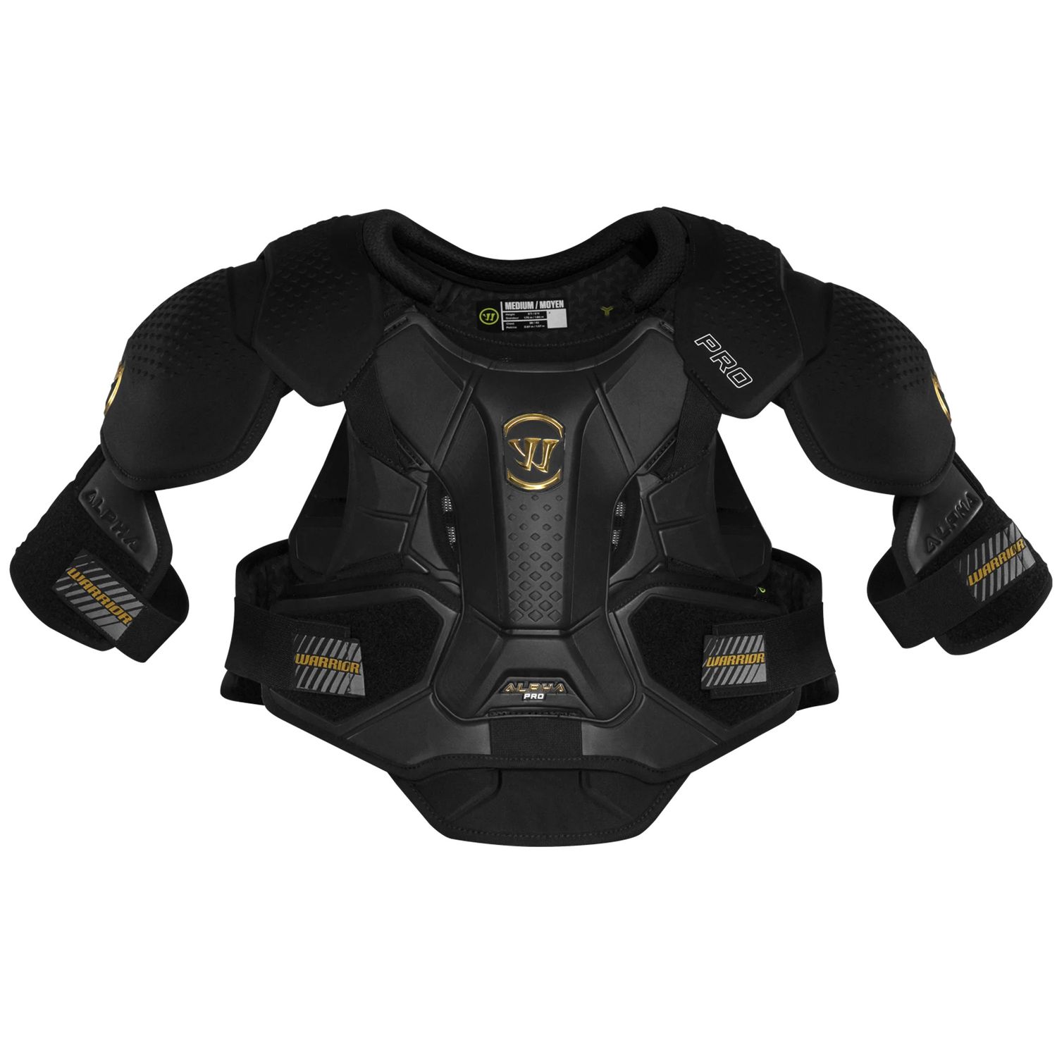 WARRIOR ALPHA PRO SENIOR HOCKEY SHOULDER PADS BLACK MEDIUM (2026)