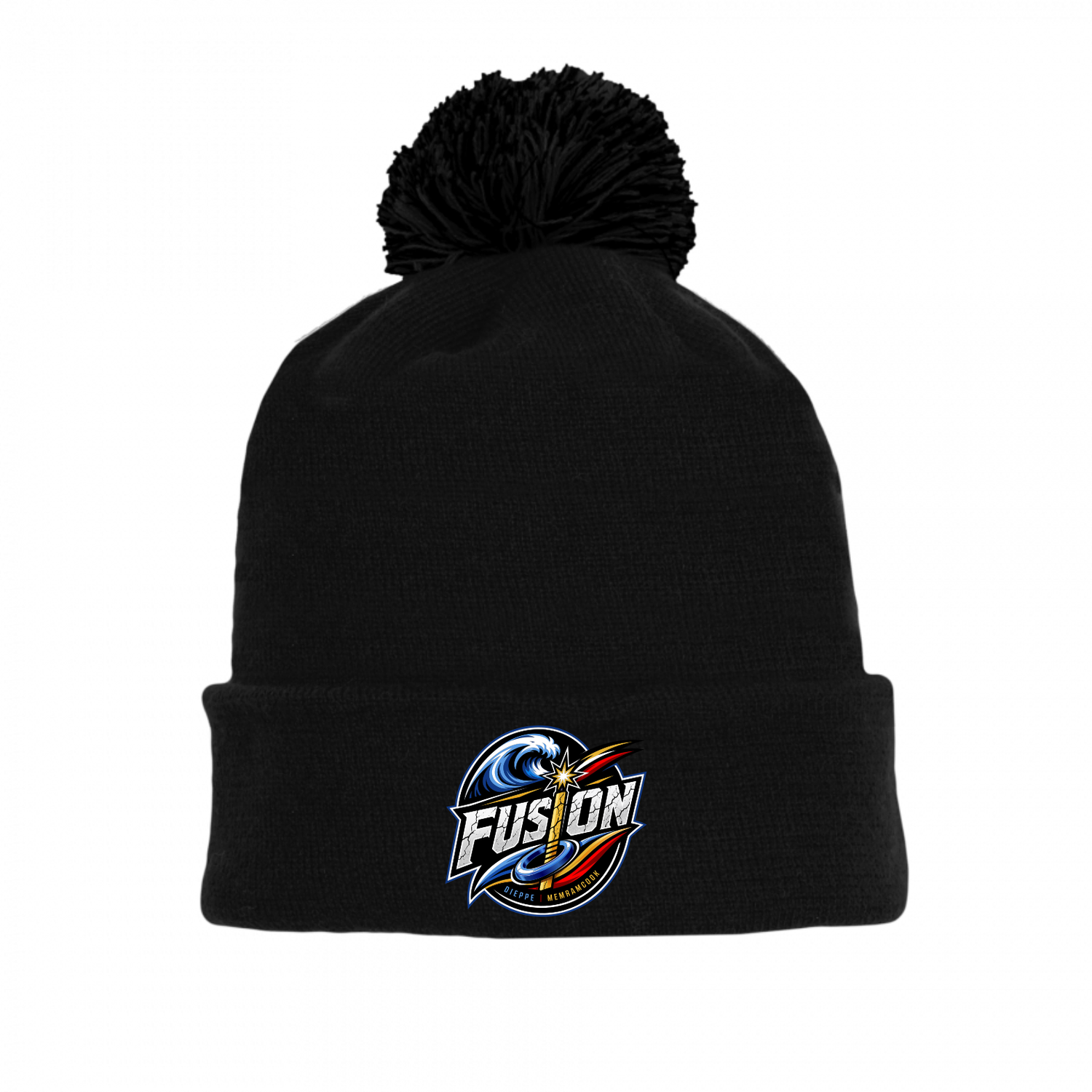 FUSION EMBROIDERED TOQUE WITH POMPOM