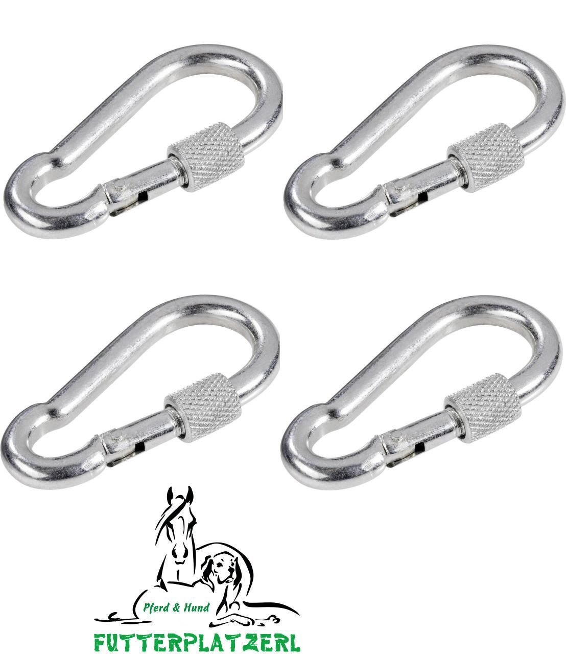 Original HORSEFEED BOX - Premium Sicherheits Karabinerhaken 10cm (4er-Pack)