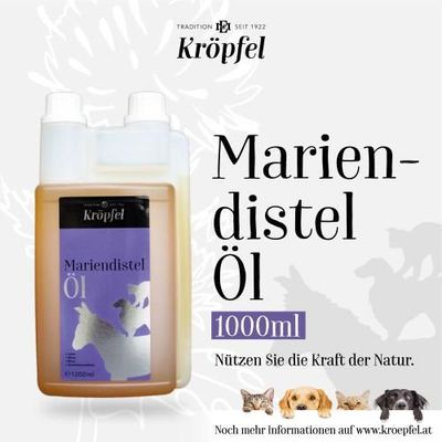 Original KRÖPFEL Mariendistelöl für Tiere, 1000ml