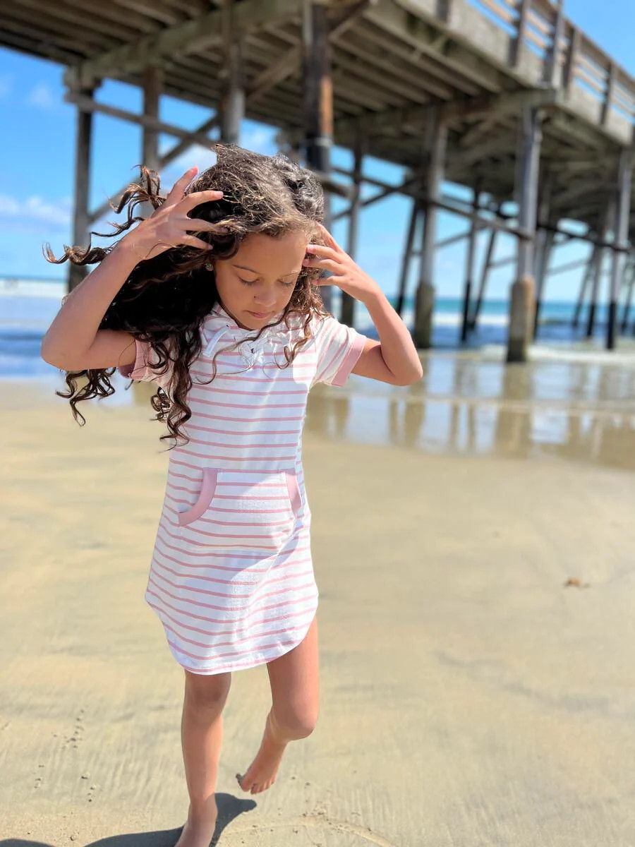 Tracey Dress-Pink/Ivory Stripe, Size: 6