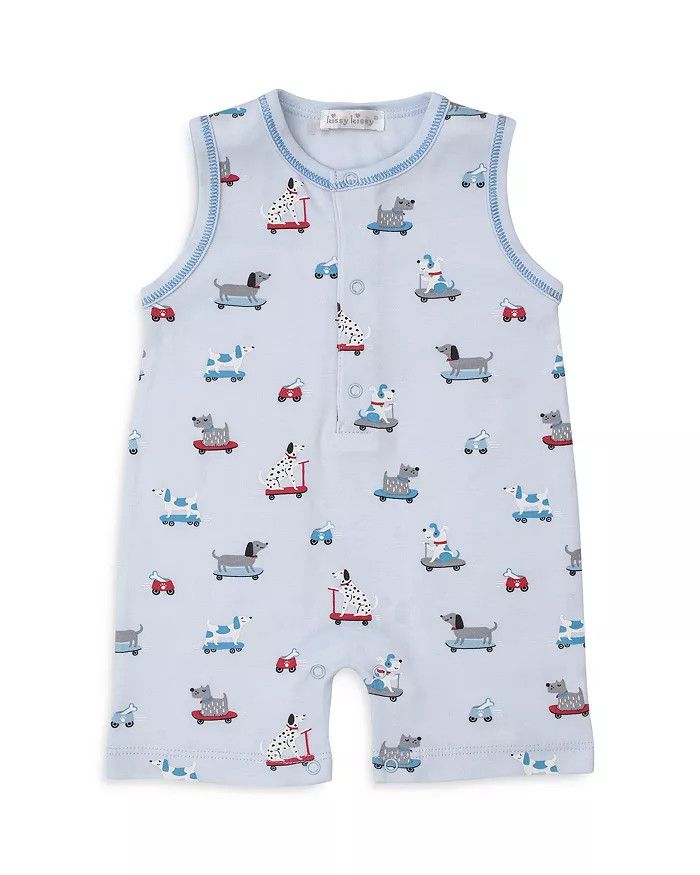 Skateboarding Pups Sleeveless Playsuit, Size: 6-9Mth