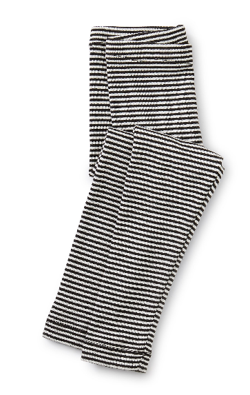 Striped Jet Black Baby Leggings