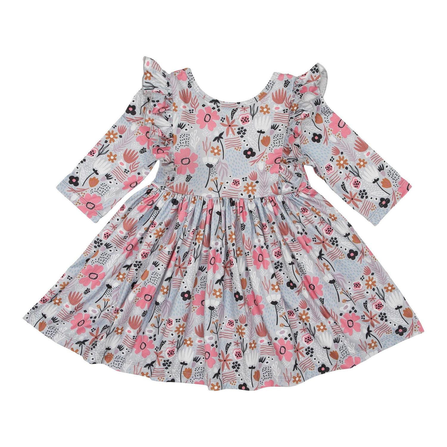 A95 Sky Poppy Ruffle Twirl Dress