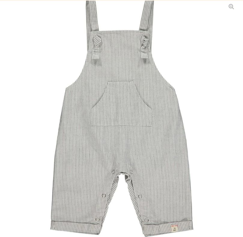 Ahoy Shortie Overalls - Beige Stripe