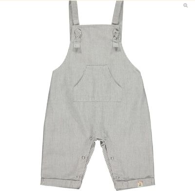 Ahoy Shortie Overalls - Beige Stripe