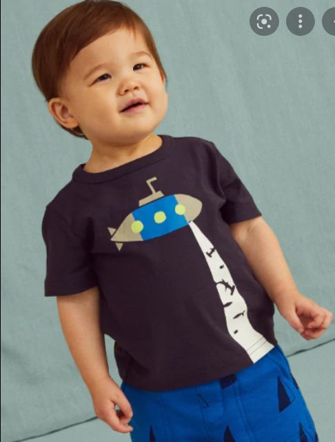 A95 Submarine Baby Graphic Tee~Indigo
