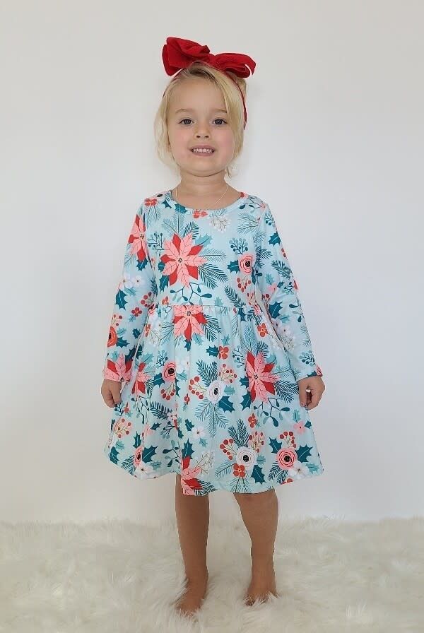A95 Snowy Blooms Girls Dress