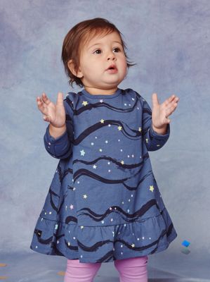 A95 Aurora in Dark Blue Swing Dress