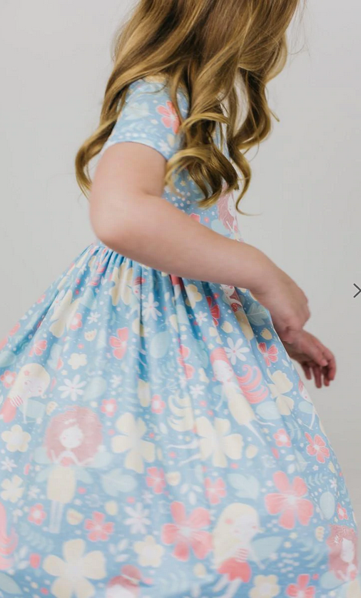 A95 Flower Fairy Short Sleeve Twirl Dress