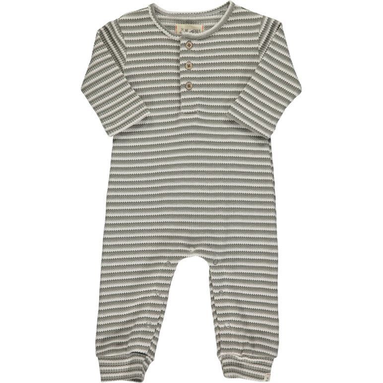Mason Rib Romper~Grey Striped