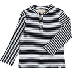 Adams Ribbed Henley - Navy Striped